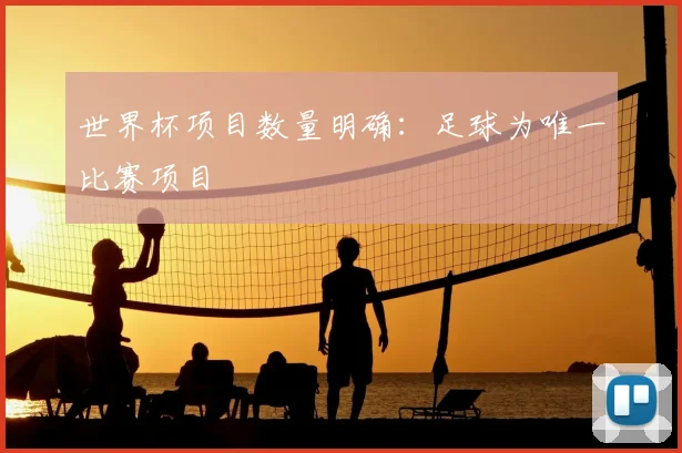 世界杯项目数量明确:足球为唯一比赛项目